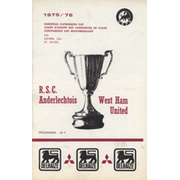 ANDERLECHT V WEST  HAM UNITED 1976 (ECWC FINAL) FOOTBALL PROGRAMME (BRIAN GLANVILLE
