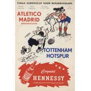 ATLETICO MADRID V TOTTENHAM HOTSPUR 1963 (ECWC FINAL) FOOTBALL PROGRAMME - BRIAN GLANVILLE