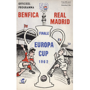 BENFICA V REAL MADRID 1962 (EUROPEAN CUP FINAL) FOOTBALL PROGRAMME