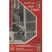 LIVERPOOL V BORUSSIA MONCHENGLADBACH 1973 (UEFA CUP FINAL ) FOOTBALL PROGRAMME - BRIAN GLANVILLE