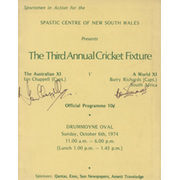 AUSTRALIAN XI V WORLD XI 1974 (DRUMMOYNE OVAL) CRICKET PROGRAMME