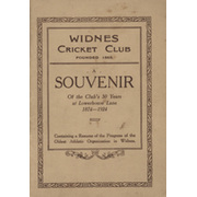 WIDNES CRICKET CLUB - A SOUVENIR 1924