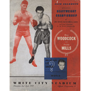 BRUCE WOODCOCK V FREDDIE MILLS 1949 BOXING PROGRAMME