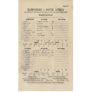 HAMPSHIRE V SOUTH AFRICA 1947 CRICKET SCORECARD