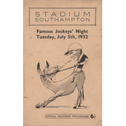 FAMOUS JOCKEYS V TROJANS RFC CRICKET MATCH 1932 (SOUTHAMPTON) PROGRAMME