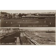 SUSSEX COUNTY CRICKET GROUND & SEA FRONT (HOVE) POSTCARD