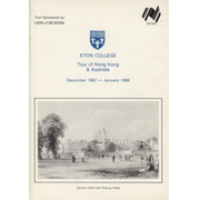 ETON COLLEGE CRICKET  TOUR TO HONG KONG & AUSTRALIA 1987-88 BROCHURE