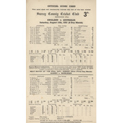 ENGLAND V AUSTRALIA 1953 (OVAL) CRICKET SCORECARD  - ENGLAND RECOVER ASHES