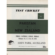 NEW ZEALAND V PAKISTAN 1973 CRICKET PROGRAMME (RECORD 10TH WICKET PARTNERSHIP)