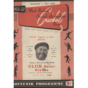 QUEENSLAND V WEST INDIES, 3-7 NOVEMBER 1951 - SOUVENIR CRICKET PROGRAMME