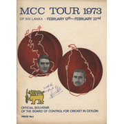 OFFICIAL SOUVENIR M.C.C. TOUR OF CEYLON 1973