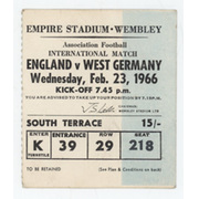 ENGLAND V WEST GERMANY 1966 FOOTBALL TICKET