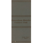 PETERSHAM DISTRICT CRICKET CLUB (AUSTRALIA) ANNUAL REPORT 1943-44