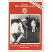 ASTON COMPREHENSIVE SCHOOL CRICKET TOUR TO WEST INDIES 1984 BROCHURE