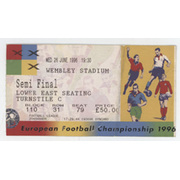 EUROPEAN FOOTBALL CHAMPIONSHIP 1996 SEMI-FINAL TICKET - ENGLAND V GERMANY