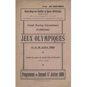 1909 ATHLETICS MEETING (BRUSSELS) OFFICIAL PROGRAMME