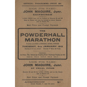 POWDERHALL MARATHON 1912 OFFICIAL PROGRAMME