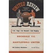 ROCHDALE V HARTLEPOOLS UNITED 1958-59 (OLD TRAFFORD) FOOTBALL PROGRAMME