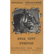 HULL CITY V EVERTON 1952-53 FOOTBALL PROGRAMME 
