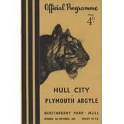 HULL CITY V PLYMOUTH ARGYLE 1955-56 FOOTBALL PROGRAMME 