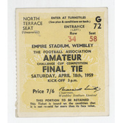 CROOK TOWN V BARNET 1959 AMATEUR CUP FINAL FOOTBALL TICKET