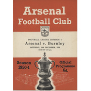 ARSENAL V BURNLEY 1950-51 FOOTBALL PROGRAMME