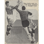 MANCHESTER UNITED V NEWCASTLE UNITED (CHARLTON, HARVEY & SCOULAR) SIGNED MAGAZINE PHOTOGRAPH