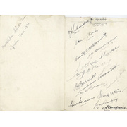 AUSTRALIA CRICKET TOUR TO SOUTH AFRICA 1935-36 SIGNED CARD