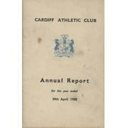 CARDIFF ATHLETIC CLUB ATHLETIC REPORT FOR THE YEAR ENDED 30TH APRIL 1958