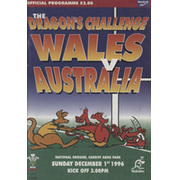 WALES V AUSTRALIA 1996 RUGBY UNION PROGRAMME