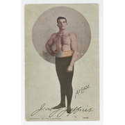 JAMES J. JEFFRIES 1910 BOXING POSTCARD - "FIGHT OF THE CENTURY"