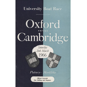 OXFORD V CAMBRIDGE UNIVERSITY BOAT RACE 1966 ROWING PROGRAMME