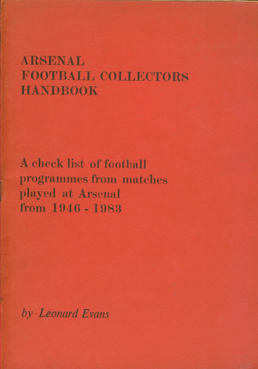 ARSENAL FOOTBALL COLLECTORS HANDBOOK Books on Football Clubs