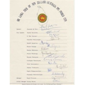 SRI LANKA 1992 CRICKET AUTOGRAPHS