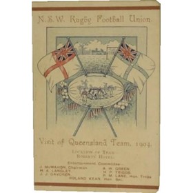 QUEENSLAND (TOUR OF NEW SOUTH WALES) 1904 RUGBY ITINERARY