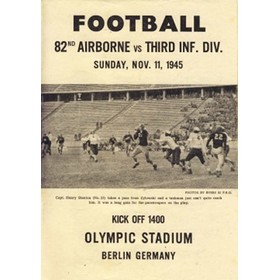 82ND AIRBORNE V THIRD INFANTRY DIVISION 1945 (AMERICAN FOOTBALL) PROGRAMME TO MARK ARMISTICE DAY 