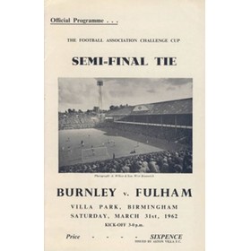 BURNLEY V FULHAM 1962 (F.A. CUP SEMI-FINAL) FOOTBALL PROGRAMME
