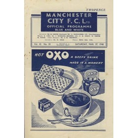 MANCHESTER CITY V MIDDLESBROUGH 1947/48 FOOTBALL PROGRAMME