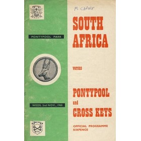 PONTYPOOL & CROSS KEYS V SOUTH AFRICA 1960/61