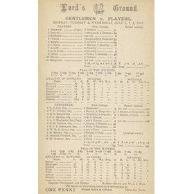 GENTLEMEN V PLAYERS 1903 CRICKET SCORECARD - FRY AND MACLAREN PUT ON 309
