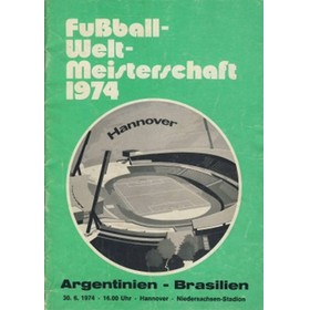 ARGENTINA V BRAZIL 1974 FOOTBALL PROGRAMME