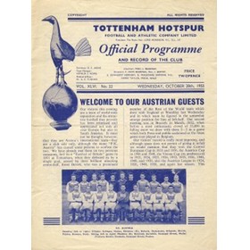 TOTTENHAM HOTSPUR V FC AUSTRIA 1953-54 FOOTBALL PROGRAMME