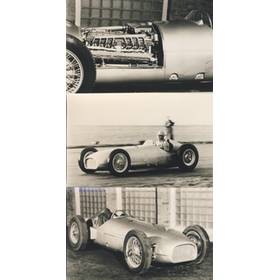 BRM CAR AT 1950 LAUNCH - 4 MOTOR RACING PHOTOGRAPHS