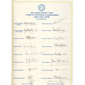 SRI LANKA (TOUR OF AUSTRALIA & BANGLADESH) 1987-88