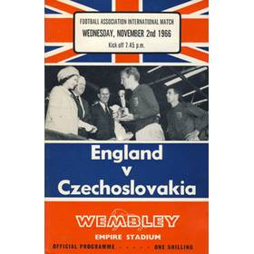 ENGLAND V CZECHOSLOVAKIA 1966 FOOTBALL PROGRAMME