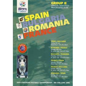 SPAIN V BULGARIA & ROMANIA V FRANCE 1996 (EURO 96 GROUP B) FOOTBALL PROGRAMME