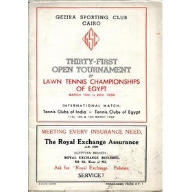 EGYPT OPEN TENNIS TOURNAMENT 1938 (GEZIRA SPORTING CLUB)