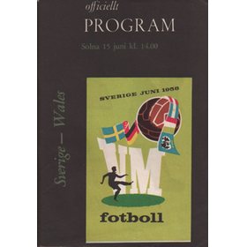 SWEDEN V WALES 1958 (WORLD CUP GROUP 3 MATCH) FOOTBALL PROGRAMME