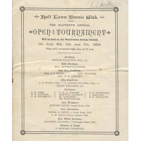 HULL LAWN TENNIS CLUB OPEN TOURNAMENT 1894