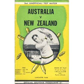 AUSTRALIA V NEW ZEALAND 1960 (LANCASTER PARK) CRICKET PROGRAMME